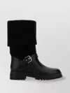 Gianvito Rossi Thurso Buckled Leather And Ribbed-knit Ankle Boots In Black