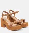 Gianvito Rossi Leather And Suede Platform Sandals In Dune+dune