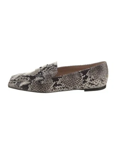 Pre-owned Gianvito Rossi Leather Animal Print Loafers In Neutrals