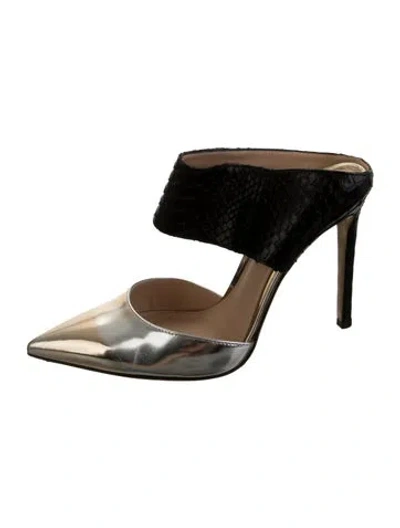 Pre-owned Gianvito Rossi Leather Animal Print Mules In Multicolor