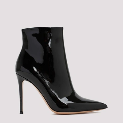 Gianvito Rossi Leather Ankle Boots 37+ In Nero Black
