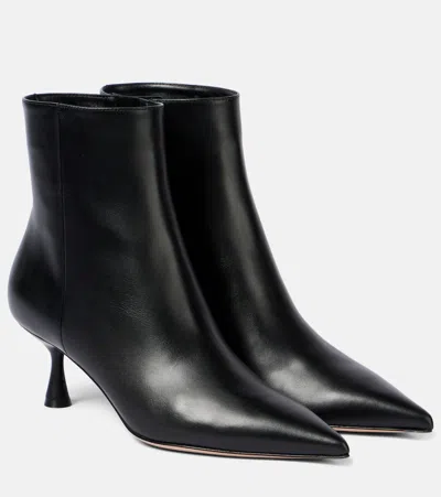 Gianvito Rossi Leather Ankle Boots In Black