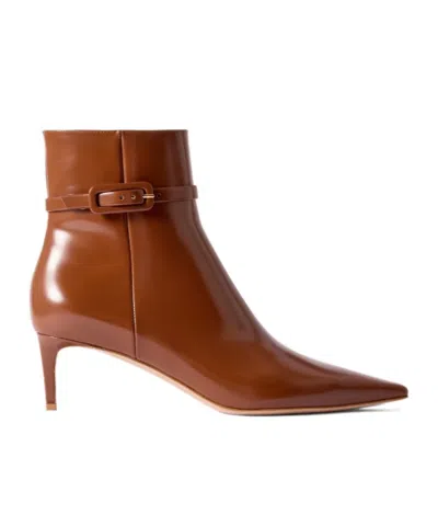 Gianvito Rossi Leather Ankle Boots In Brown