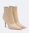 Gianvito Rossi Sofia 95 Leather Ankle Boots In Neutral