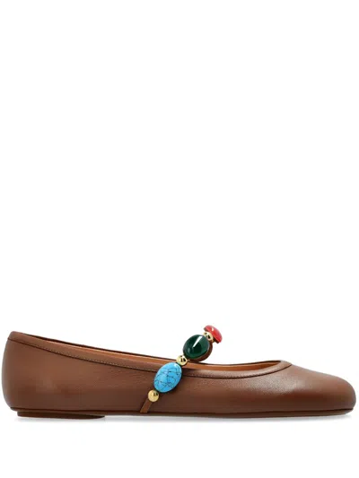 GIANVITO ROSSI LEATHER BALLERINA SHOES