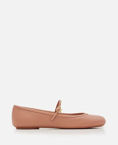 Gianvito Rossi Leather Ballet Flat In Rose