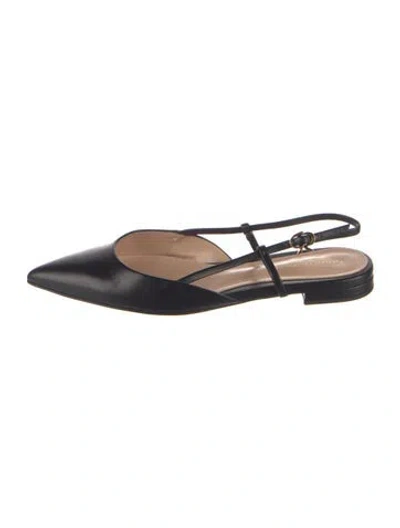 Pre-owned Gianvito Rossi Leather Ballet Flats In Black