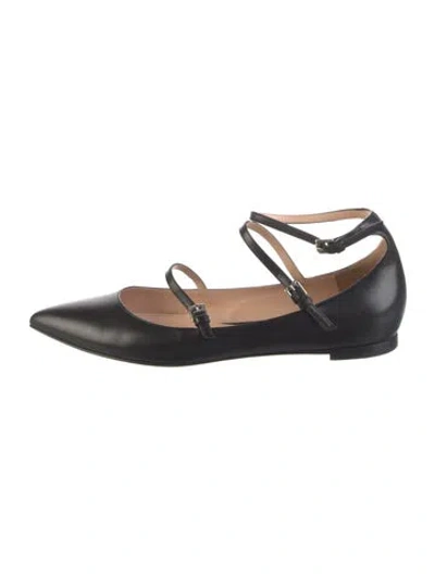 Pre-owned Gianvito Rossi Leather Ballet Flats In Black