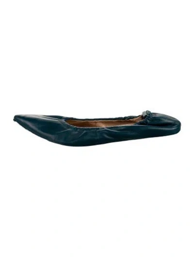 Pre-owned Gianvito Rossi Leather Ballet Flats In Blue
