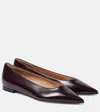 Gianvito Rossi Tokio Glossed-leather Ballet Flats In Bourgogne