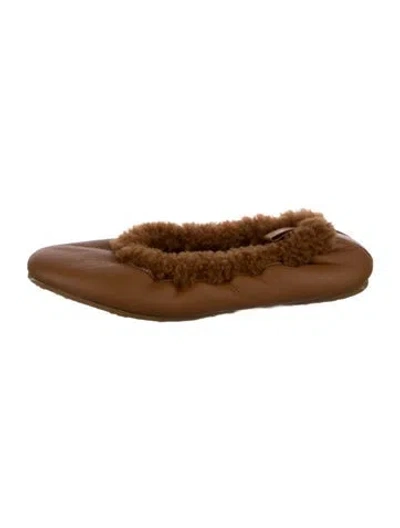 Pre-owned Gianvito Rossi Leather Ballet Flats In Brown
