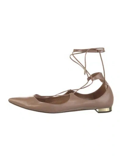 Pre-owned Gianvito Rossi Leather Ballet Flats In Neutral