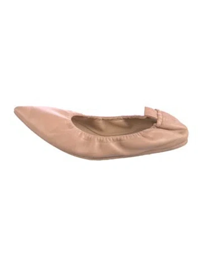 Pre-owned Gianvito Rossi Leather Ballet Flats In Neutral