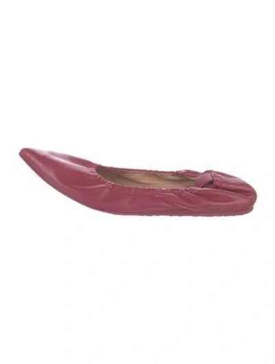 Pre-owned Gianvito Rossi Leather Ballet Flats In Red