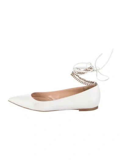 Pre-owned Gianvito Rossi Leather Ballet Flats In White