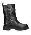 Gianvito Rossi Black Leather Biker Boots In Black