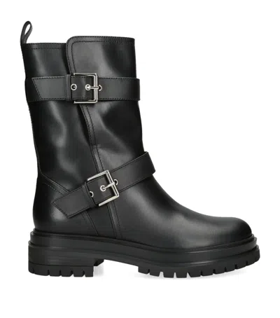 Gianvito Rossi Black Leather Biker Boots