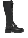 Gianvito Rossi Lace-up Leather Knee-high Boots In Black