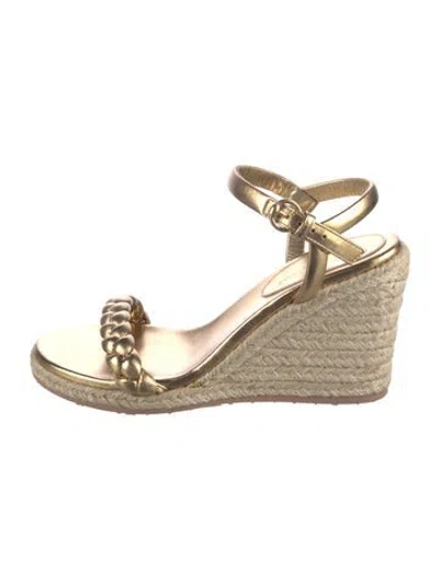 Pre-owned Gianvito Rossi Leather Braided Accents Espadrilles