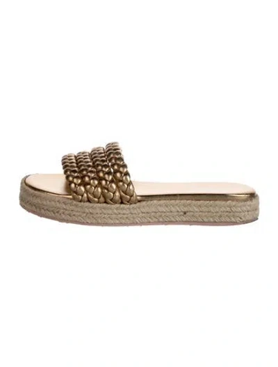 Pre-owned Gianvito Rossi Leather Braided Accents Espadrilles