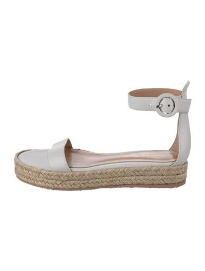 Pre-owned Gianvito Rossi Leather Braided Accents Espadrilles In Neutrals