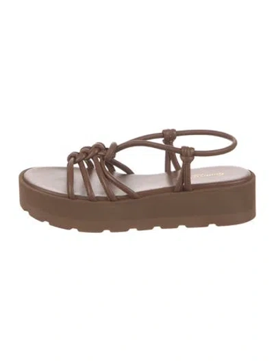 Pre-owned Gianvito Rossi Leather Braided Accents Gladiator Sandals In Brown