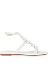 Gianvito Rossi Capua Braided Leather Gladiator Sandals In 白色