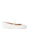 Gianvito Rossi Carla Leather Ballet Flats In White