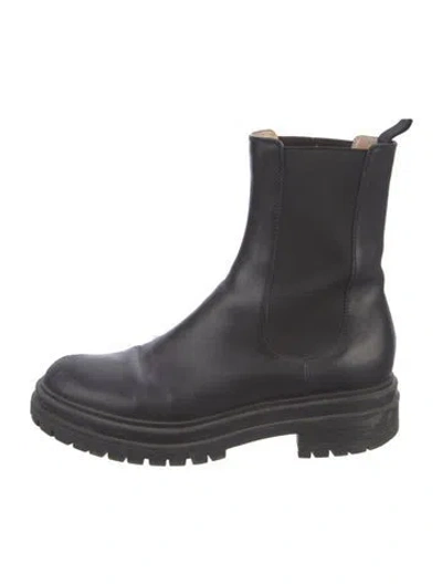 Pre-owned Gianvito Rossi Leather Chelsea Boots In Black