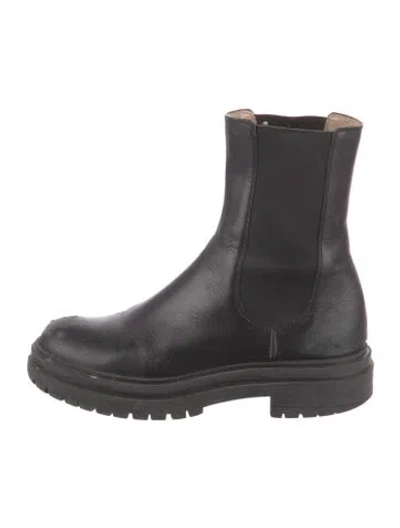 Pre-owned Gianvito Rossi Leather Chelsea Boots In Black