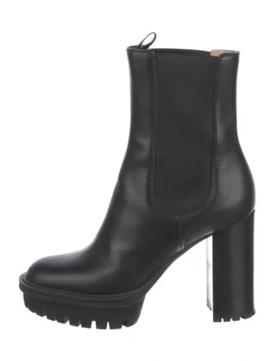 Pre-owned Gianvito Rossi Leather Chelsea Boots In Black