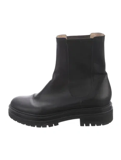 Pre-owned Gianvito Rossi Leather Chelsea Boots In Black