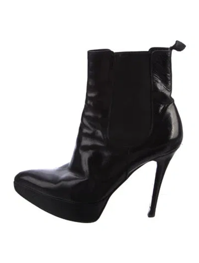 Pre-owned Gianvito Rossi Leather Chelsea Boots In Black