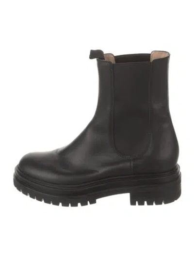 Pre-owned Gianvito Rossi Leather Chelsea Boots In Black