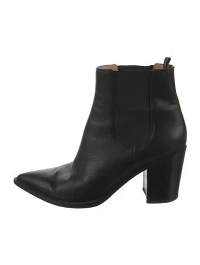 Pre-owned Gianvito Rossi Leather Chelsea Boots In Black