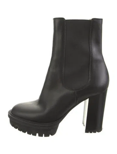 Pre-owned Gianvito Rossi Leather Chelsea Boots In Black
