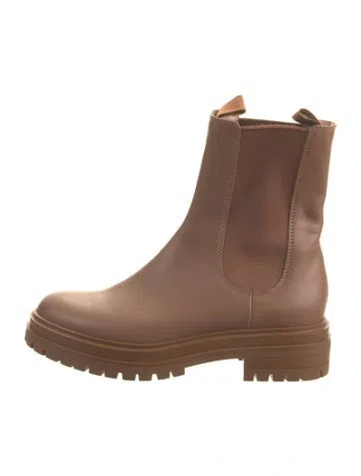 Pre-owned Gianvito Rossi Leather Chelsea Boots In Brown