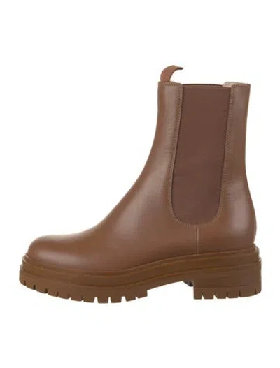 Pre-owned Gianvito Rossi Leather Chelsea Boots W/ Tags In Brown
