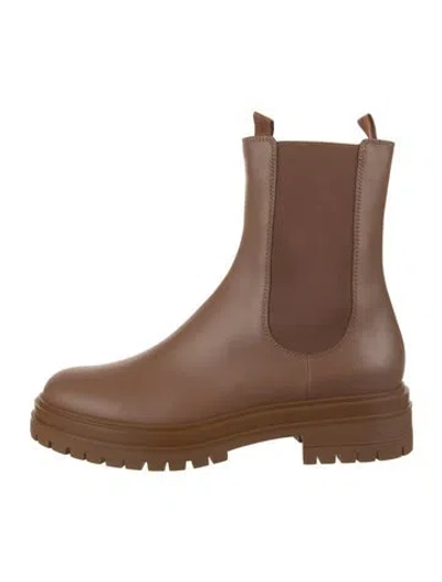 Pre-owned Gianvito Rossi Leather Chelsea Boots W/ Tags In Brown