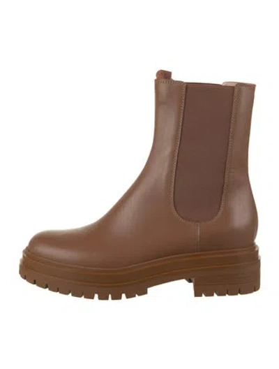 Pre-owned Gianvito Rossi Leather Chelsea Boots W/ Tags In Brown