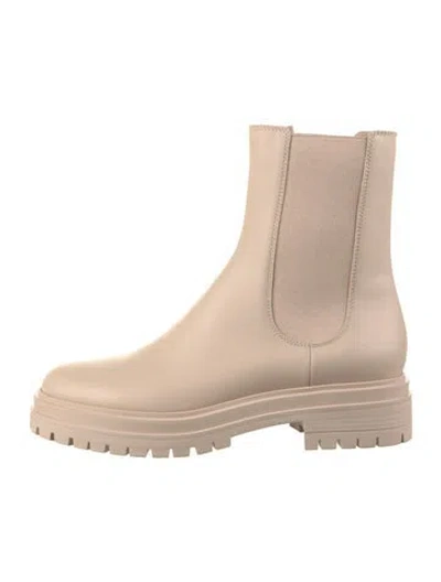 Pre-owned Gianvito Rossi Leather Chelsea Boots W/ Tags In Neutrals