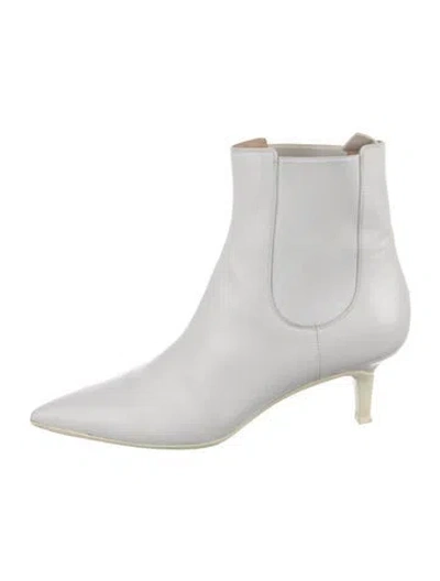 Pre-owned Gianvito Rossi Leather Chelsea Boots In White