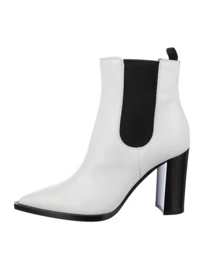 Pre-owned Gianvito Rossi Leather Chelsea Boots In White