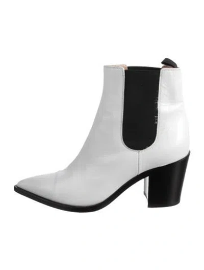 Pre-owned Gianvito Rossi Leather Chelsea Boots In White