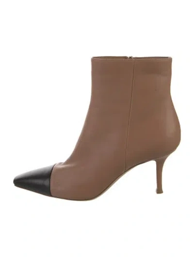 Pre-owned Gianvito Rossi Leather Colorblock Pattern Boots In Neutral