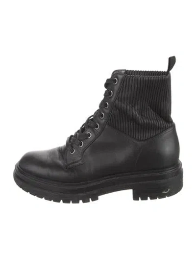 Pre-owned Gianvito Rossi Leather Combat Boots In Black
