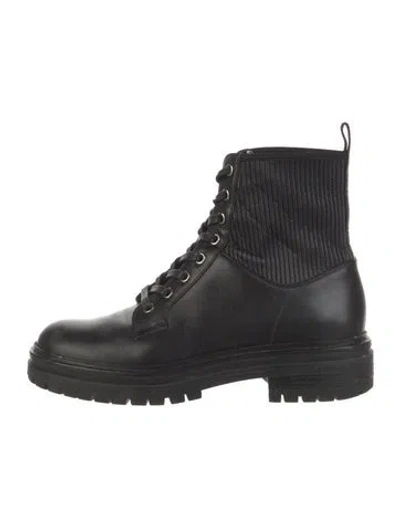Pre-owned Gianvito Rossi Leather Combat Boots In Black