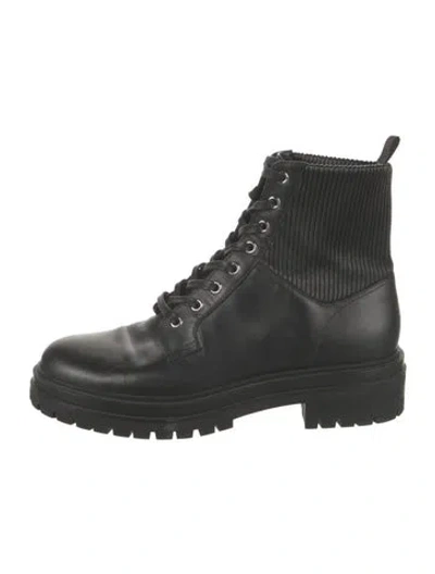 Pre-owned Gianvito Rossi Leather Combat Boots In Black