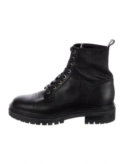 Pre-owned Gianvito Rossi Leather Combat Boots In Black