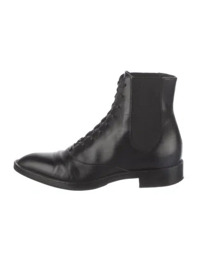 Pre-owned Gianvito Rossi Leather Combat Boots In Black
